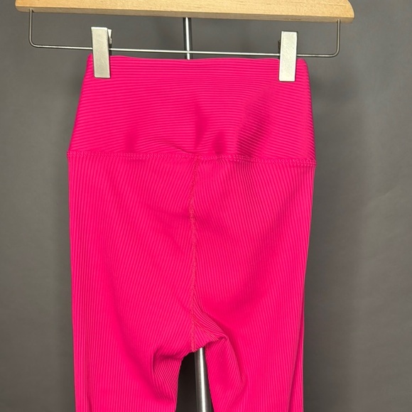 Year of Ours High-Waisted Lace-Up Football Leggings Ribbed Hot Pink XS - Picture 11 of 12
